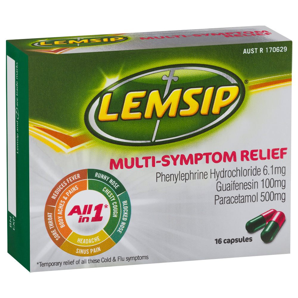 Lemsip Multi Symptom All in 20 Cold & Flu Fever Body Pain Ache Relief 20