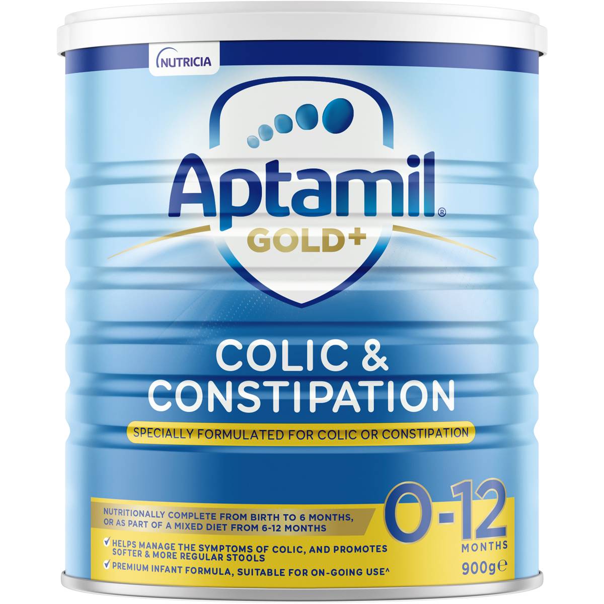 Aptamil Gold Plus Colic & Constipation Formula 900g 0-12 Months Infant
