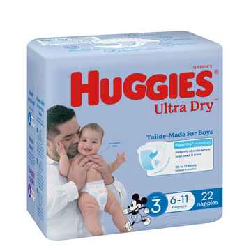 Huggies Ultra Dry for Boys Size 3 (6-11kg) 22 Pack