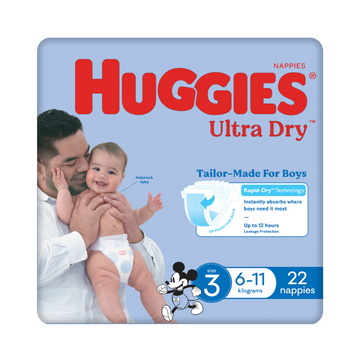 Huggies Ultra Dry for Boys Size 3 (6-11kg) 22 Pack