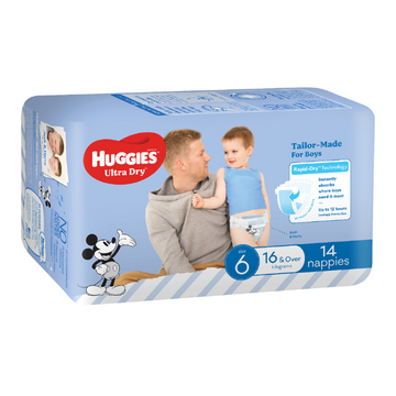 Huggies Ultra Dry for Boys Size 6 (16kg & Over) 14 Pack