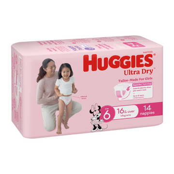 Huggies Ultra Dry Nappies Girl Size 6 (16kg+) 44 Pack