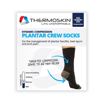 Thermoskin Plantar FXT Compression Socks Crew Large Black 1 Each