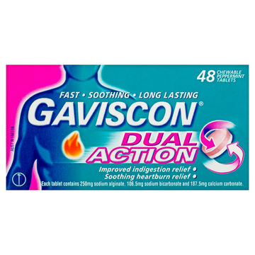 Gaviscon Dual Action Chewable Tablets 48 Tablets