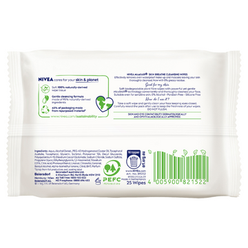 NIVEA MicellAIR® Biodegradable Cleansing Wipes 25 Pack