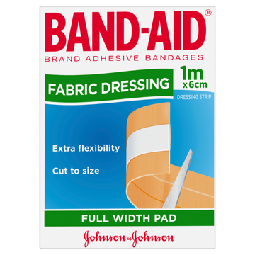 BAND-AID Fabric Dressing Full Width Pad 6cm x 1m 1 Roll