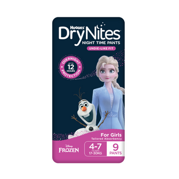 Huggies DryNights Nappies Girls 4-7 Years 9 Pack