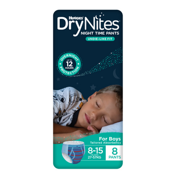 Huggies DryNights Nappies Boys 8-15 Years 8 Pack