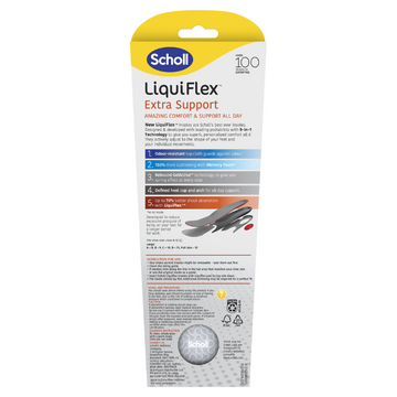 Scholl LiquiFlex Extra Support Insole Size L (8-12) 1 Pair