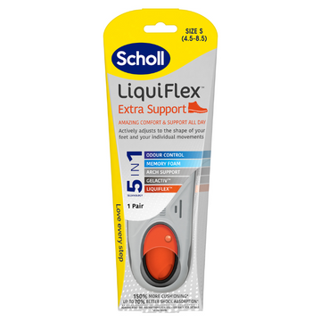 Scholl LiquiFlex Extra Support Insole Size S (4.5-8.5) 1 Pair