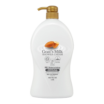 LOVERCARE Goat's Milk Shower Cream Almond Oil & Cocoa Butter 1.2 L