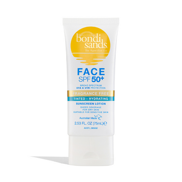 Bondi Sands Face Tinted-Hydrating Sunscreen Lotion SPF 50+ 75mL