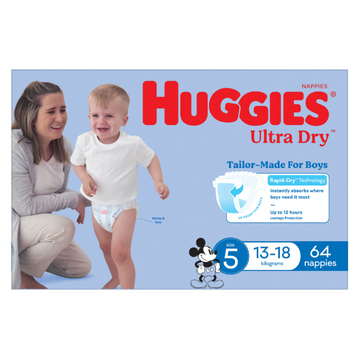 Huggies Nappies Walker Boy 64 Pack