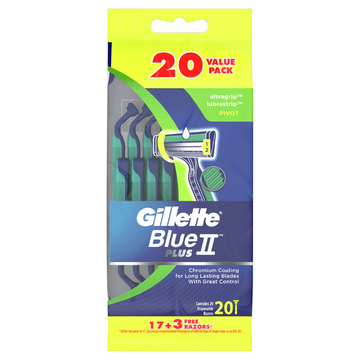 Gillette Blue II Plus Disposable Razors 20 Pack