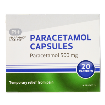 PHARMACY HEALTH Paracetamol 500mg 20 Capsules