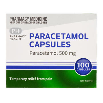 PHARMACY HEALTH Paracetamol 500mg 100 Capsules