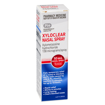 PHARMACY HEALTH Xyloclear Nasal Spray Xylometazoline Hydrocloride 10mL