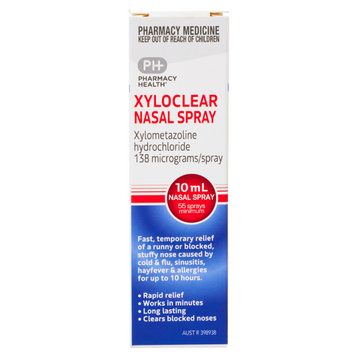 PHARMACY HEALTH Xyloclear Nasal Spray Xylometazoline Hydrocloride 10mL