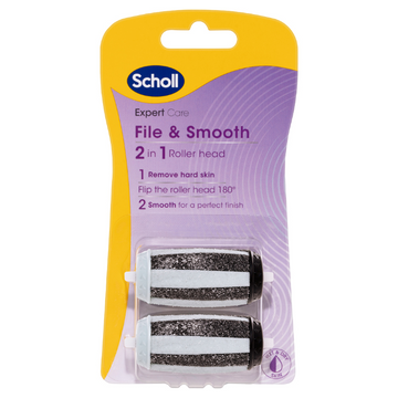 Scholl ExpertCare File and Smooth 2 in 1 Roller Head 2 Pack