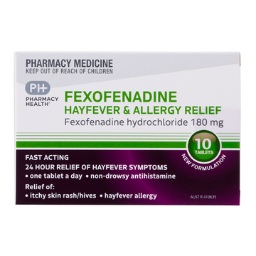 PHARMACY HEALTH Fexofenadine 180mg 10 Tablets