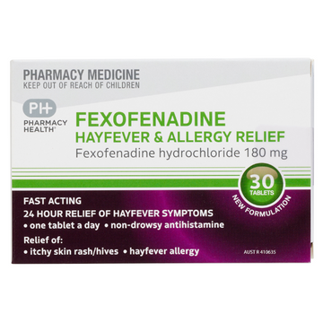 PHARMACY HEALTH Fexofenadine 180mg 30 Tablets