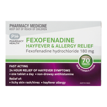 PHARMACY HEALTH Fexofenadine 180mg 70 Tablets