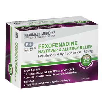 PHARMACY HEALTH Fexofenadine 180mg 70 Tablets