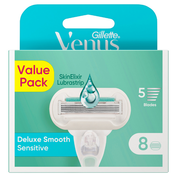 Gillette Venus Deluxe Smooth Sensitive Refill Blades 8 Pack