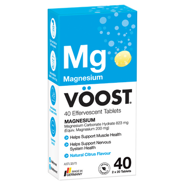 VÖOST Mg Magnesium Natural Citrus Flavour 40 Effervescent Tablets