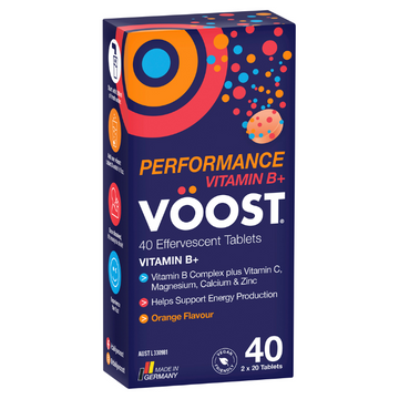 VÖOST Performance Vitamin B+ Orange Flavour 40 Effervescent Tablets