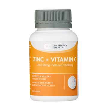 PHARMACY HEALTH Zinc + Vitamin C 60 Tablets