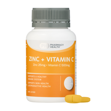 PHARMACY HEALTH Zinc + Vitamin C 60 Tablets