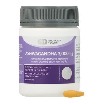 PHARMACY HEALTH Ashwagandha 3000mg 60 Tablets