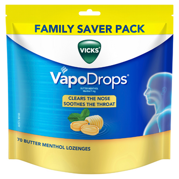 Vicks VapoDrops Butter Menthol 70 Lozenges