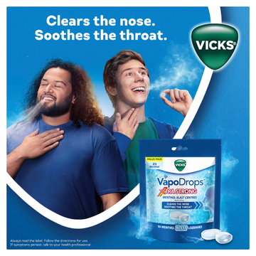 Vicks VapoDrops Xtra Strong Menthol Blast Centres 30 Lozenges