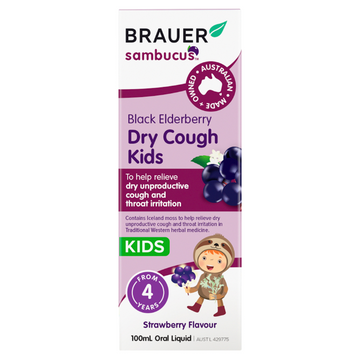 Brauer Black Elderberry Dry Cough Kids 100mL