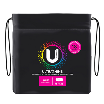 U By Kotex Ultrathins Super With Wings 18 Pack