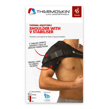 Thermoskin Adjustable Shoulder with V Stabiliser Black 1 Each