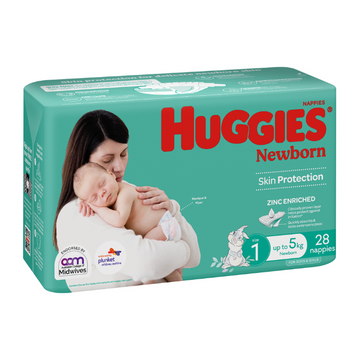 Huggies Newborn for Boys & Girls Size 1 (up to 5kg) 28 Pack