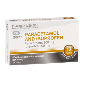 PHARMACY HEALTH Paracetamol 500mg & Ibuprofen 200mg 12 Tablets