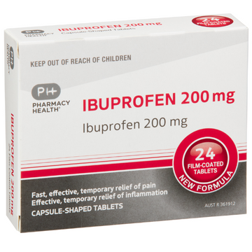 PHARMACY HEALTH Ibuprofen 200mg 24 Tablets