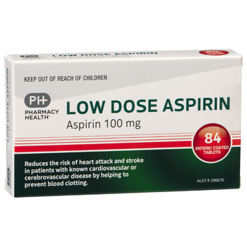 PHARMACY HEALTH Low Dose Aspirin 100mg 84 Tablets