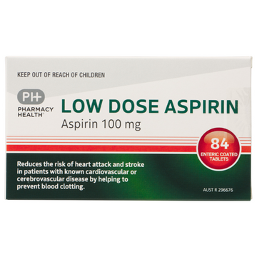 PHARMACY HEALTH Low Dose Aspirin 100mg 84 Tablets