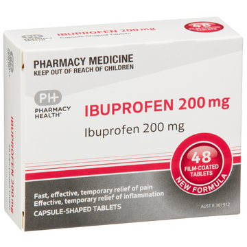 PHARMACY HEALTH Ibuprofen 200mg 48 Tablets