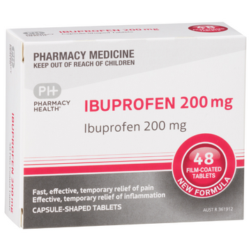 PHARMACY HEALTH Ibuprofen 200mg 48 Tablets