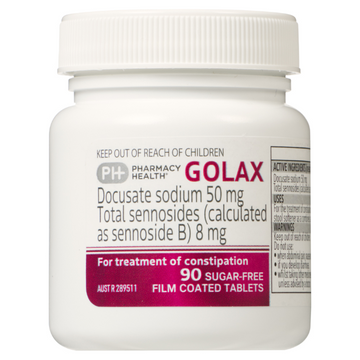 PHARMACY HEALTH Golax Senna with Docusate Laxative 90 Tablets