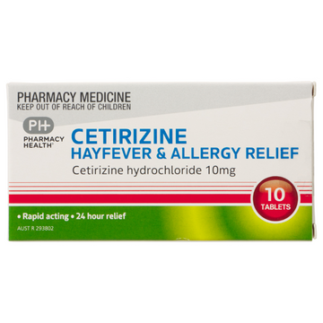 PHARMACY HEALTH Cetirizine 10mg 10 Tablets