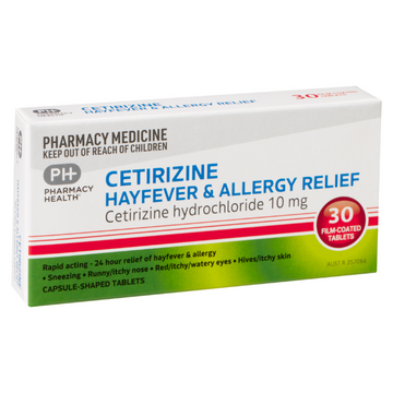 PHARMACY HEALTH Cetirizine 10mg 30 Tablets