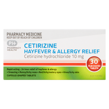 PHARMACY HEALTH Cetirizine 10mg 30 Tablets