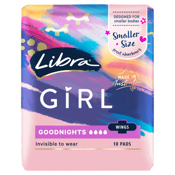 Libra Girl Pads Goodnights With Wings 10 Pack